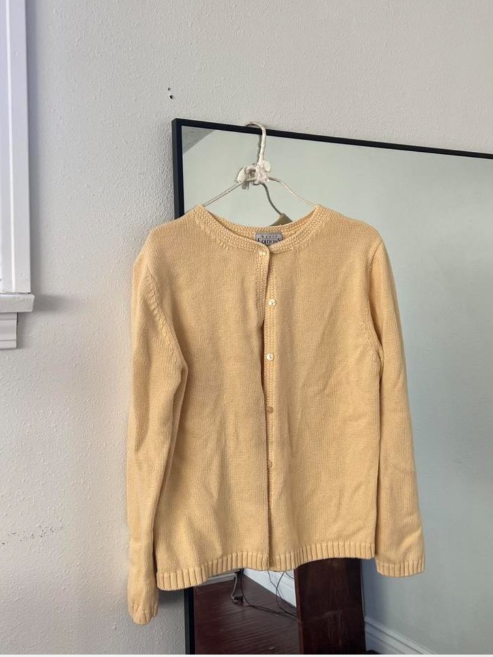 Soft Yellow Button-Front Cardigan